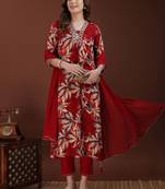embroidered viscose rayon kurta set