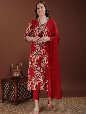 embroidered viscose rayon kurta set 7