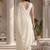 Off white embellished sequinned  cotton designer khadi saree