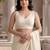 Off white embellished sequinned  cotton designer khadi saree