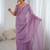 Lavender embellished beads and stones tissue saree with blouse piece