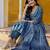 women ethnic motifs printed regular  cotton kurta with trousers & with dupatta