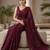 Maroon sequinned  cotton designer khadi saree