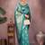 Teal ethnic motifs zari art silk heavy work saree