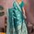 Teal ethnic motifs zari art silk heavy work saree
