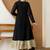 women ethnic motifs embroidered regular sequinned silk chiffon kurta with trousers & with
