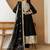 women ethnic motifs embroidered regular sequinned silk chiffon kurta with trousers & with