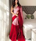 Pink pink woven design tissue sarees