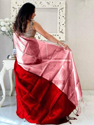 Pink pink woven design tissue sarees 2