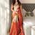Rust rust woven design tissue sarees