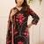 women floral embroidered beads and stones  cotton kurta with palazzos & with dupatta