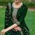 floral embroidered sequinned straight kurta with trousers & dupatta