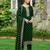 floral embroidered sequinned straight kurta with trousers & dupatta