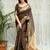 Brown zari organza designer banarasi saree