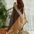 Brown zari organza designer banarasi saree