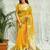 Yellow zari organza designer banarasi saree