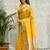 Yellow zari organza designer banarasi saree