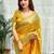Yellow zari organza designer banarasi saree