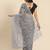 Grey grey floral embroidered organza saree