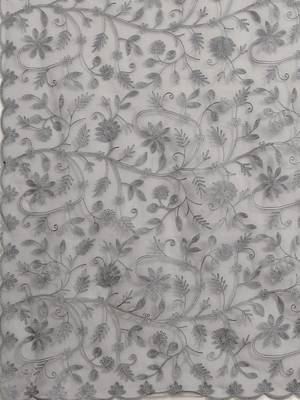 Grey grey floral embroidered organza saree 5