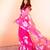 Pink pink floral printed organza saree