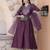 women geometric embroidered silk kurta with trousers & dupatta