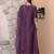 women geometric embroidered silk kurta with trousers & dupatta