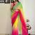 Yellow embellished sequinned  georgette designer holi saree