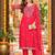 floral embroidered thread work organza kurta with trousers & dupatta