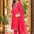 floral embroidered thread work organza kurta with trousers & dupatta