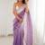 Purple embellished embroidered poly chiffon saree