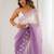 Purple embellished embroidered poly chiffon saree