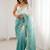 Multicolor embellished embroidered poly chiffon saree
