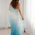 Blue floral embroidered poly chiffon saree