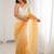White woven design embroidered poly chiffon saree