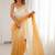White woven design embroidered poly chiffon saree