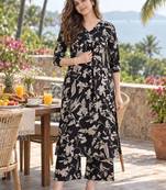women floral printed regular kurta with palazzos