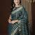 Teal zari woven striped  georgette kanjeevaram saree