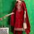 women ethnic motifs embroidered regular thread work velvet kurta with trousers & with dupatta