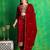 women ethnic motifs embroidered regular thread work velvet kurta with trousers & with dupatta
