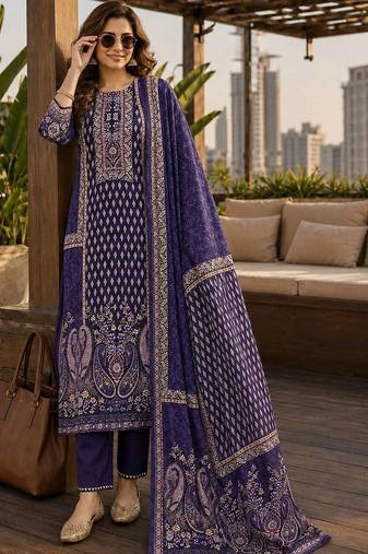 women ethnic motifs printed regular  silk kurta with trousers & with dupatta