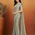 Shoulder pre-pleated solid two-tone pure chiffon ready to wear saree with aari work