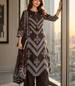women ethnic motifs printed regular mirror work  cotton kurta with palazzos & with dupatta
