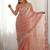 Peach embellished sequinned organza saree