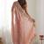 Peach embellished sequinned organza saree