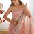 Peach embellished sequinned organza saree