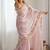 Pink embellished sequinned organza saree