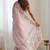 Pink embellished sequinned organza saree