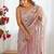 Pink embellished sequinned organza saree