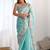 Blue embellished sequinned organza saree
